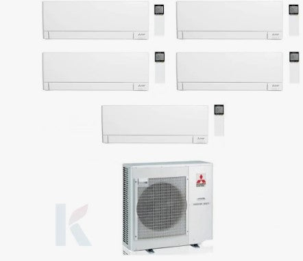 Pompe à chaleur Air Air Mitsubishi + 5 unité MSZ-AY15 + 1 unité MSZ-AY35